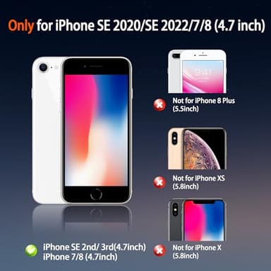 Magnetic for iPhone SE Case 2022/3rd/2020/2nd gen, iPhone 8 & iPhone 7 [Compatible with Magsafe] Shockproof Slim Translucent Matte Protective Phone Case, Black - Image 2