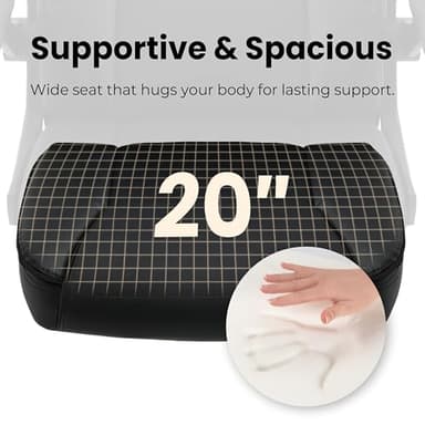 NEO CHAIR Office Desk Computer Chair Ergonomic Executive Mid-Back Leather Gaming Chair with Adjustable Flip-Up Armrests Wheels Swivel for Home Study Task (Jet Black) - Image 5