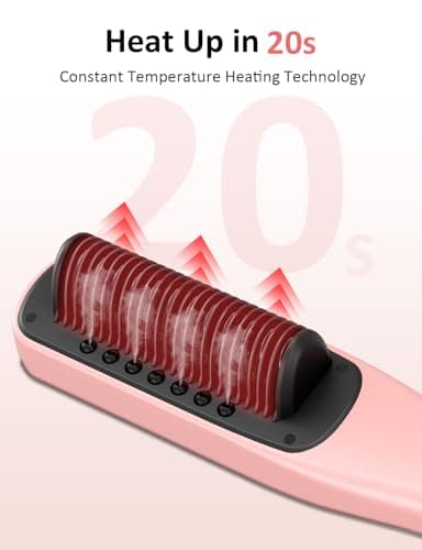 Venxis Hair Straightener Brush, Straightening Comb with 3 Temp Settings & 20s Fast Heating 212℉ to 415℉, 30-Minute Auto Shut-Off & 120 Voltage, Steam Design for Hair Treatment (Pink) - Image 3
