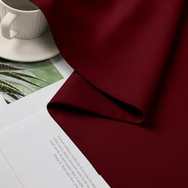 CUCRAF Burgundy Red Blackout Curtains 72 inch Length 2 Panels Set, Room Darkening Drapes for Living Room Bedroom, Thermal Insulated Light Blocking Grommet Window Curtain (W52 x L72 Inch) - Image 6