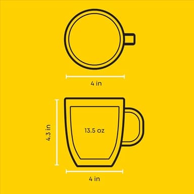 JoyJolt Savor Double Wall Insulated Glasses - Coffee Mugs (Set of 2) - 13.5-Ounces - Image 3