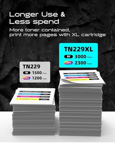 TN229XL 229XL Toner Cartridges for MFC-L3780CDW HL-3280CDW Compatible Replacement with Brother TN229XL TN-229XL TN-229 TN229 Work with MFC-L3720CDW HL-L3220CDW HL-L3300CDW Printers (4 Pack, Bk/C/M/Y) - Image 3