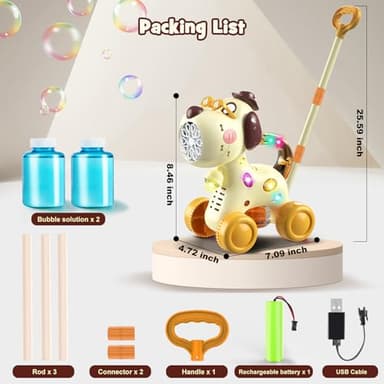Nicmore Automatic Bubble Machine for Toddlers: Portable Dog Bubble Maker Blower Toys for 3 4 5 6 Year Old Boy Girl Kids Outdoor Toys for Easter Party Birthday - Image 8