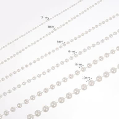YoungJewl 6mm Crafts Faux Pearl Beads Garland Pearl Bead Roll Strand of Pearls to Decorate Floral Centerpieces Wedding Party Favor Christmas Tree(82 Feet White) - Image 3