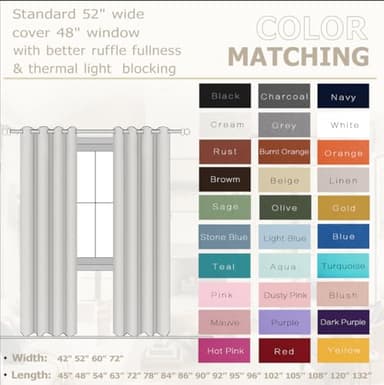 KOUFALL 95 Inch Curtains 2 Panel Set for Living Room,Grommet 60-70% Blackout Room Darkening Thermal Window Treatments Floor Length Drapes for Bedroom,Off White Ivory Cream - Image 2