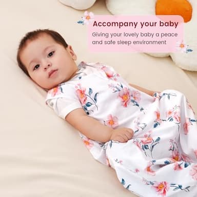 PHF 100% Organic Cotton Baby Sleep Sack, 2-Way Zipper Baby Wearable Blanket, 18-24 Months TOG 0.5 Toddler Sleeping Sack, 2 Pack Sleeveless Soft Sleeping Bags for Baby Boys Girls, X-Large, Floral - Image 3