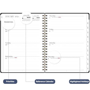 2026 Planner, Weekly and Monthly Calendar Academic Planner, Jan 2026 - Dec 2026, Planning Agenda Book for Desk Accessories and School Supplies - A5 (6.3'' x 8.5'') - Image 3