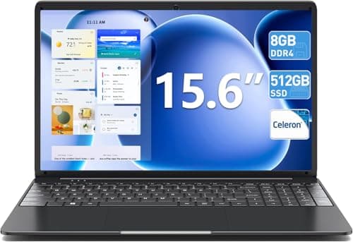 SGIN Laptops Windows 11, 15.6 Inch Laptop Computer 8GB DDR3 512GB SSD with I3 Processor, Webcam, HDMI, USB3.0, 7000mAh Battery, BT4.2, USB 3.2 * 3, WiFi, Type-C(Black) - Image 1