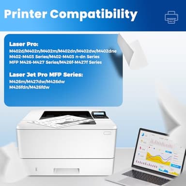 26A Black Toner Cartridge CF226A Compatible for HP 26A 26X Black Toner Cartridge Replacement HP26A Works with Laser Jet pro M402n M426fdw M402dn M402dw M402m Pro MFP M427dw M426dw M426fdn, 2 Pack - Image 2