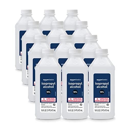 Amazon Basics 99% Isopropyl Alcohol For Technical Use, Unscented, 16 Fl Oz (Pack of 12) - Image 1