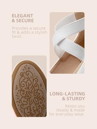 DREAM PAIRS Women's Comfortable Fashion Elastic Ankle Straps Flats Shoes,Size 8,White/Pu,Sole_Stretchy - Image 4