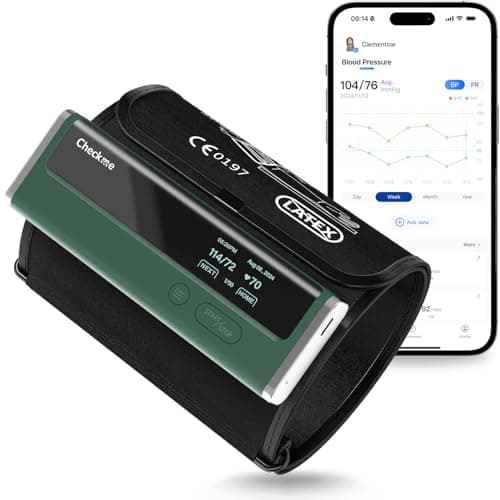 Checkme Blood Pressure Monitor for Home Use - Upper Arm Cuff, Bluetooth BP Machine, Accurate Readings in 30 sec, App Enabled for iOS & Android, Stores 50 BP Readings, Green - Image 1