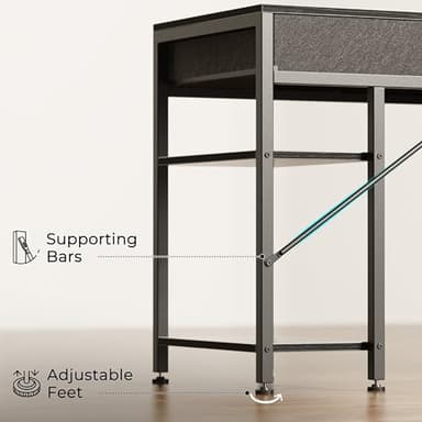 Huuger Computer Desk with 6 Drawers, 47 Inch Office Desk with Shelves, Reversible Gaming Desk, Corner Desk with Storage, Work Desk for Home Office, Study, Living Room, Black - Image 9