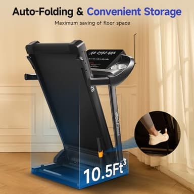 Treadmills for Home Use, Walking Pad Treadmill with Incline, Auto Foldable Treadmills for Home, 8.0 MPH Running Treadmill with Bluetooth Enabled, 300 lbs User Capacity - Image 7