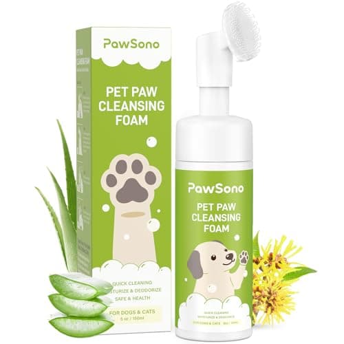 PawSono Paw Cleaner for Dogs & Cats, No-Rinse Foaming Pet Foot Washer with Built-in Scrubber Brush for Dirty, Muddy Paws – Suitable for Small, Medium & Large Dogs, Puppies, Kittens (5 fl oz) - Image 1