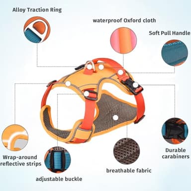 Paipeper No Pull Dog Harness,Adjustable Lightweight Small Medium Dog Vest Harness with Reflective Strip,Pet Harness with Easy Control Handle,Stops Pets from Pulling and Choking(Rose-m) - Image 3