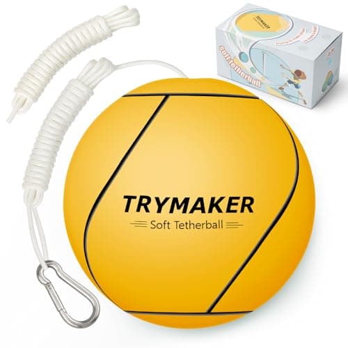 Trymaker Tetherball, Tether Balls and Rope Set, Replacement Tetherball for Kids and Adults Backyard Outdoors - Image 1