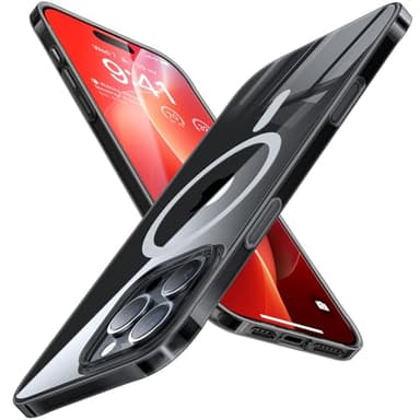 TORRAS Magnetic Slim Fit for iPhone 16 Pro Case, 6.3 inch, Ultra-Thin, Compatible with MagSafe, Lightweight Matte Anti-Scratch Hard PC Cover Phone Case, Clear Black - Image 1