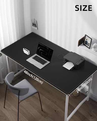 Leather Desk Pad Protector,48"x24" - Premium Desk Mat, Large Mouse Pad,Non-Slip Desk Blotter,Waterproof Desk Writing Pad for Office and Home(Black) - Image 5