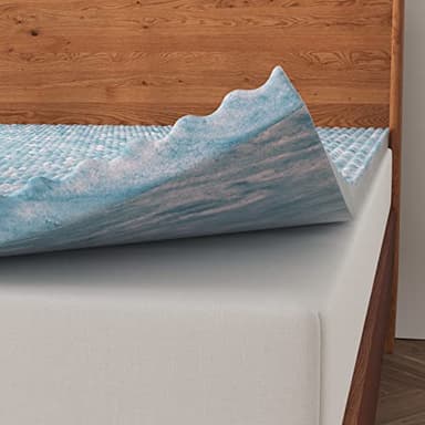 NapQueen 3 Inch Swirl Egg-Shell Cooling Gel Memory Foam Mattress Topper, CertiPUR-US Certified, Twin,Blue - Image 7