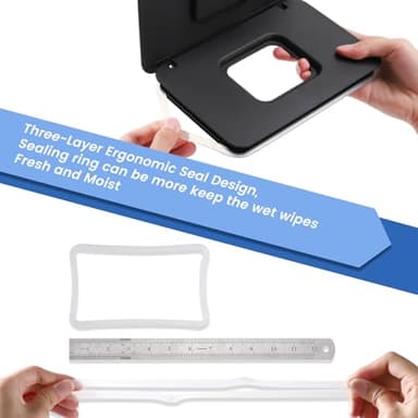 Lijroavy Baby Wipes Dispenser & Wipes Holder - Non-Slip Refillable Baby Wipes Container with Sealing Lid, Keeps Wipes Fresh, Portable Wipes Case for Travel & Home (Black) - Image 4