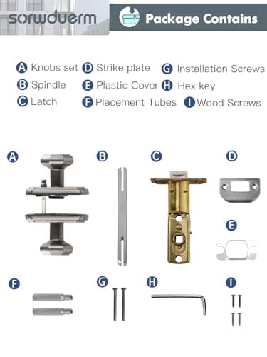 SORWDUERM 1 Pack Weathered Nickel Octagonal Interior Privacy Door Knobs Antique Nickel Keyless Door Handles for Bathroom Bedroom - Image 8