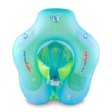 [New Upgraded] Swimbobo Baby Swimming Float Kids Inflatable Swim Ring with Safety Support Bottom Swimming Pool Accessories for 3-36 Months (Blue, XL) - Image 6