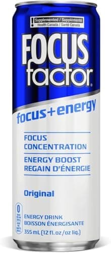 Focus Factor Energy Drink - 12 x 355ml Cans (Original Flavour) - with Focus + Energy - Lightly Carbonated, Sugar Free, Low Calorie with Vitamin B6 & Vitamin B12 - Image 4