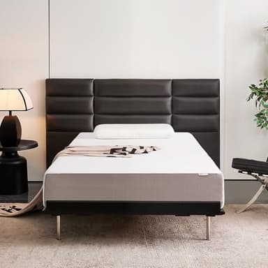 Amazon Basics Memory Foam Mattress, Soft Plush Feel, 10 Inch, Twin, White/Grey - Image 1