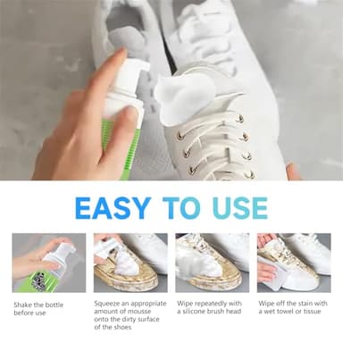 2025 NEW Shoe Cleaner, 5.7 fl.oz Sneaker Cleaner Foam for Removing Stains and Dirt, Shoe Cleaning Kit for White Shoes - Image 9