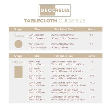 Decorelia Faux Linen Round Table Cloth 60 inch, Waterproof Decorative Fabric Anti-Scratch Texture Round Tablecloth Cover for Dining, Kitchen & Outdoor Table (60 Inch, Round (2-4 Seats), Beige) - Image 7