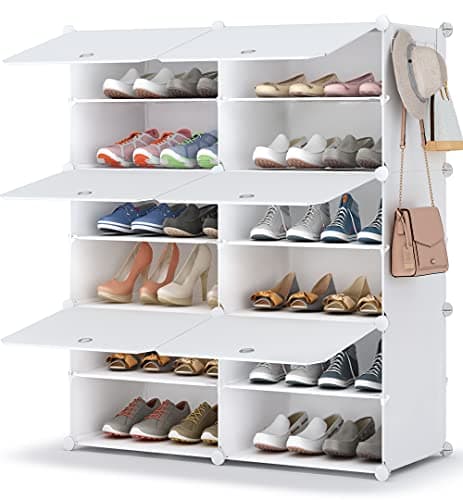 HOMIDEC Shoe Rack, 6 Tier Shoe Storage Cabinet 24 Pair Plastic Shoe Shelves Organizer for Closet Hallway Bedroom Entryway - Image 1