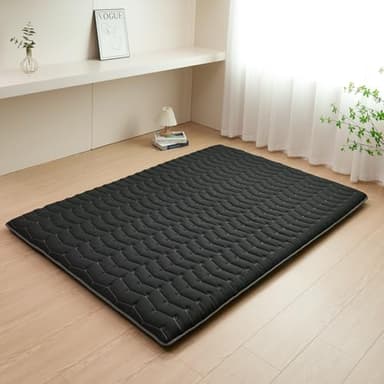 Premium Foam 3.2" Thick Japanese Futon Floor Mattress - Twin Size 39"x80" 100% High-Density Foam,Comfortable Sleeping Pad,Tatami Mat for Dorm,Bedroom or Guest Room，Boys Girls Dormitory Pads(Black) - Image 7