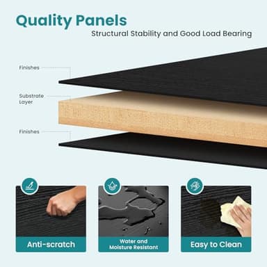 OLIXIS 47 Inch Home Office Desk, Small Computer Work Table with X-Shaped Reinforcement, Home Simple Modern Writing Study Table, Black - Image 5