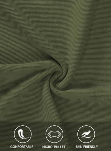 LOLONG Womens Stretch Tank Top Summer Ribbed Sleeveless Shirts Green - Image 5