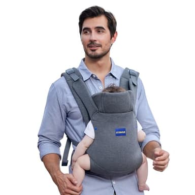 YEMKEZO Baby Carrier Newborn to Toddler,Newborn Carrier with Head Support, Cozy Baby Holder Carrier for Dad Mens (All-Gray) - Image 3