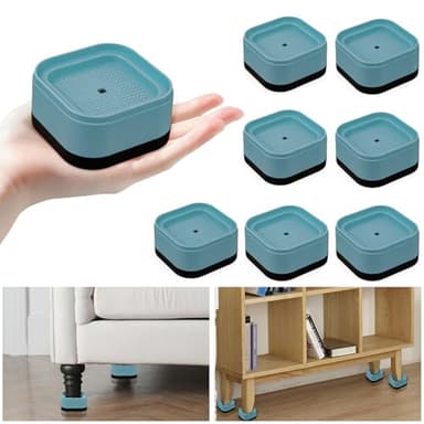 Kvoike 12 Pack Furniture Risers, Adjustable Bed Risers Heavy Duty Stackable Bed Raisers for Table Desk Couch Chair Sofa Cabinet Bed Legs Lift Height 1" - Image 1