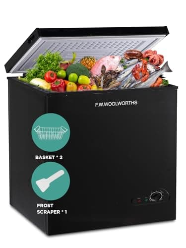 F.W.WOOLWORTHS 7.0 Cu.Ft Chest Freezer 7 Gears Temperature Control, Deep Freezer with Removable Basket, Compact Freezer for Kitchen, Home, Office, Garage, Basement-Black - Image 1