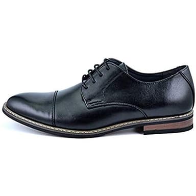 Bruno Marc Moda Italy Prince Men's Classic Modern Oxford Lace Dress Shoes,Size 12W,Black - Image 2