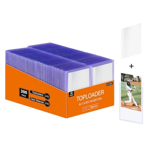QTYORD 400Pcs Top Loaders for Cards (200Pcs Hard Plastic Card Holders & 200Pcs Penny Card Sleeves) 3" x 4" Toploaders, Card Protector Sleeves for Baseball Football Sports Cards, Standard Trading Cards - Image 1