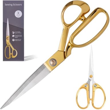 10 Inch Fabric Scissors For Sewing, Tailor Scissors for Fabric Cutting,Craft shears for fabric Cutting Dressmakers Art Decorate (GOLDl) - Image 1
