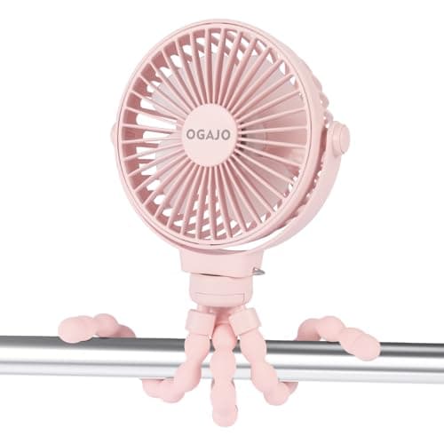 Portable Stroller Fan Personal rechargeable USB Fans With 5200mAh 3 Speeds Battery Small Baby Car Seat Mini Handheld Clip On Fan for Pram Crib Bike Treadmill Outdoor Camping Travel and Student Desk - Image 1