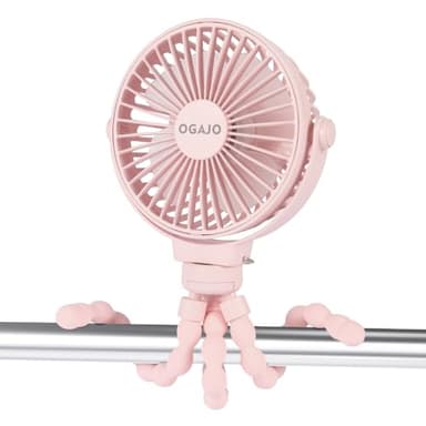 Portable Stroller Fan Personal rechargeable USB Fans With 5200mAh 3 Speeds Battery Small Baby Car Seat Mini Handheld Clip On Fan for Pram Crib Bike Treadmill Outdoor Camping Travel and Student Desk - Image 1