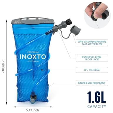 INOXTO Running Hydration Vest Backpack,Lightweight Insulated Pack with 1.5L Water Bladder Bag Daypack for Hiking Trail Running Cycling Race Marathon for Women Men (White) - Image 2