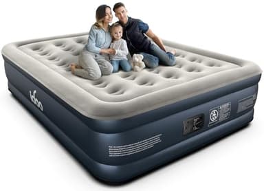 iDOO Queen Air Mattress with Built in Pump, 18 Raised Comfort Inflatable Blow up Mattress, Upgraded Four Chamber Portable Air Bed for Camping, Guests and Home, Colchon Inflable, 650 lbs Max - Image 1