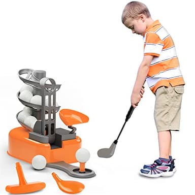 iPlay, iLearn Kids Golf Toys Set W/Left & Right Club Head, Boys Outdoor Sport Toy Age 3-5, Toddler Indoor Golf Ball Game, Child Exercise Active, Yard Play Birthday Gift 4 6 7 8 Year Olds Toddler Girl - Image 1