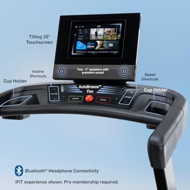 NordicTrack T Series 10 Treadmill with 10" Tilting Touchscreen and Compact Design - Image 2