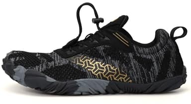 WHITIN Men's Trail Running Shoes Minimalist Barefoot Five Fingers Wide Toe Box Size 10 Gym Workout Fitness Zero Drop Minimus FiveFingers Black 43 - Image 3