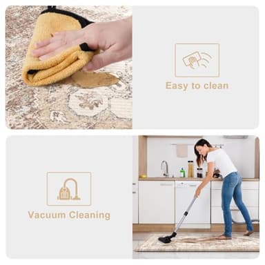 KIMODE Anti Fatigue Kitchen Mats for Floor, Farmhouse Kitchen Rugs Sets of 2, Cushioned Kitchen Floor Mats, Comfort Standing Mats for Sink Laundry Office Desk Khaki 20"x71"+20"x32" - Image 5