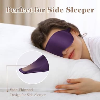 Fygrip 3D Cooling Eye Mask Sleep Mask for Men & Women, 100% Pressure-Free & Light Block-Out Eye Mask for Sleep with Easy Adjustable Strap, Night Eye Cover for Travel, Purple - Image 7